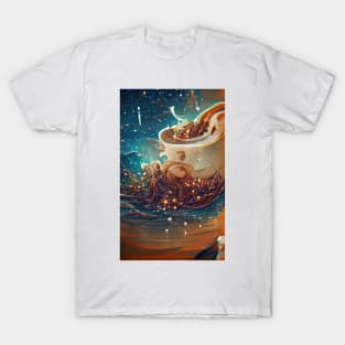 The Coffee Starry Teal ocean| starry night T-Shirt